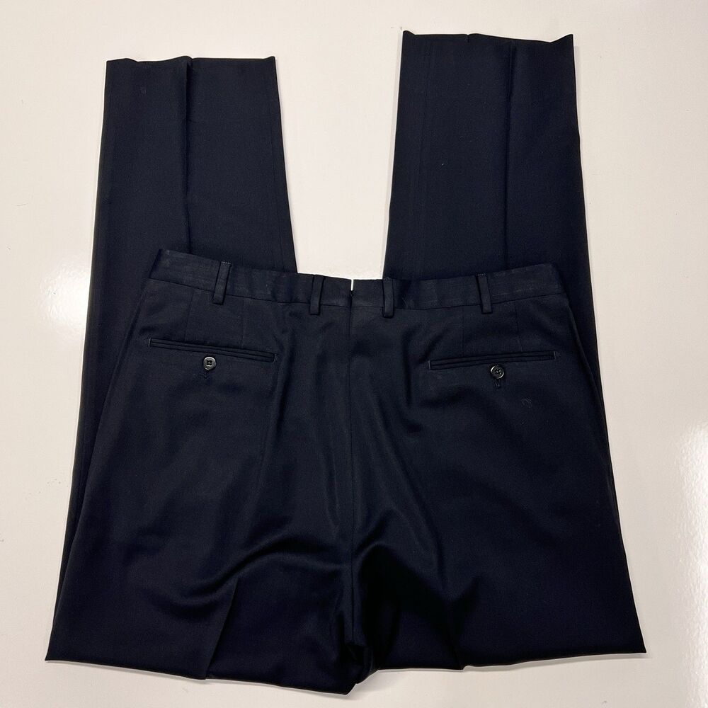 Ermenegildo Zegna Dark Navy Pleated Front Wool Dress Trousers 36R Portugal